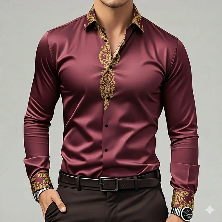 Damasco Baroque-Trim Party Shirt