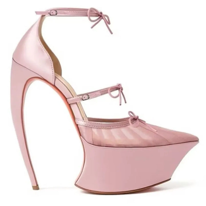 Arabesca Curved-Heel Platform Pumps