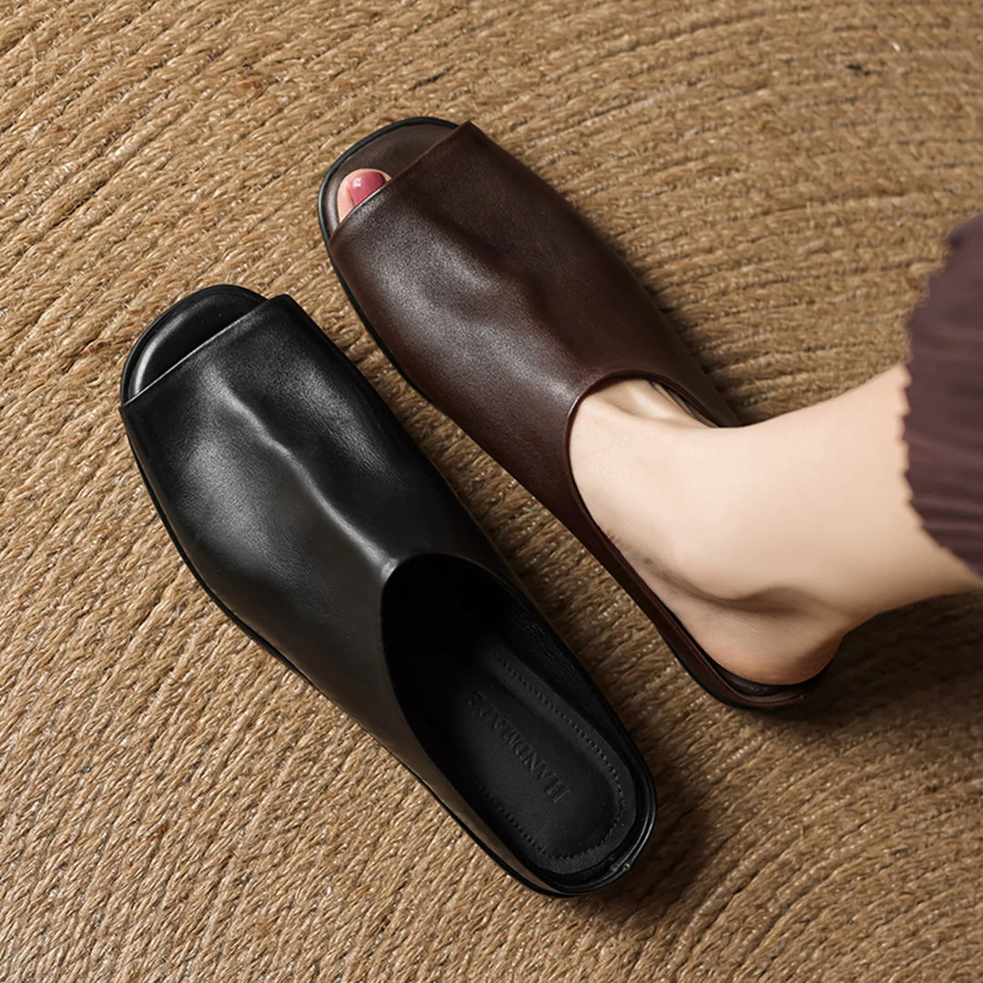 Vale Leather Slides