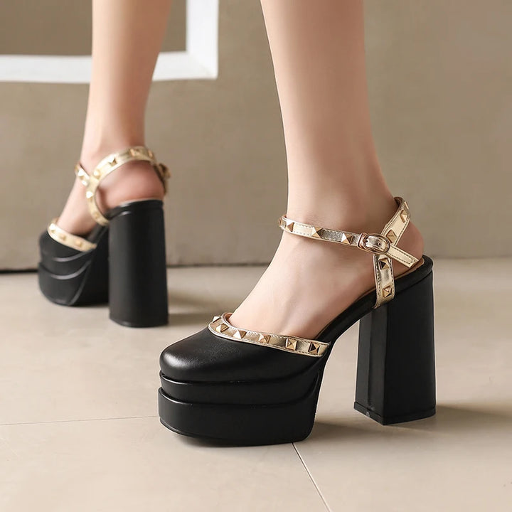 Lacera Stud Platform Heels
