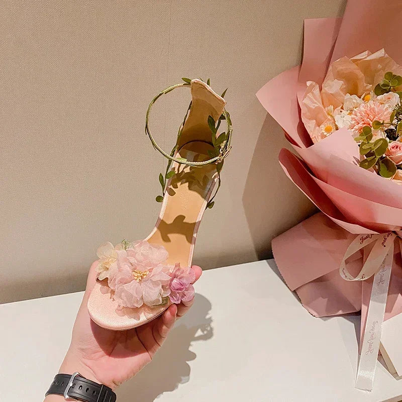 Giardina Floral Vine Stiletto Sandals