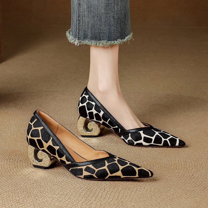 Criniera Sculpted-Heel Horsehair Pumps