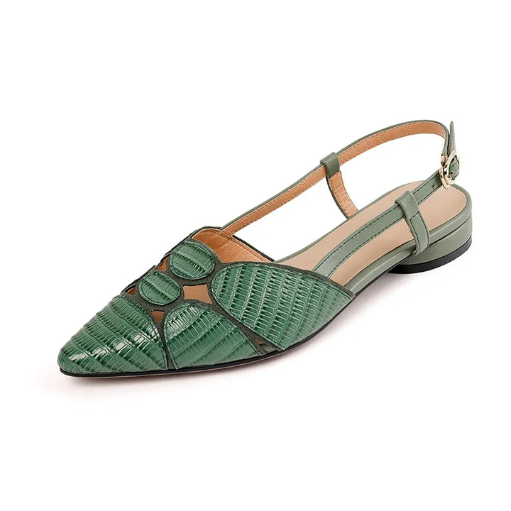Petalo Leather Slingbacks