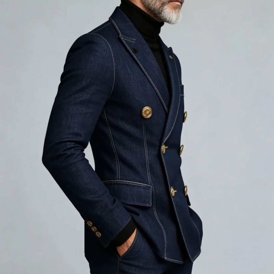 Ammiraglio Double-Breasted Denim Blazer