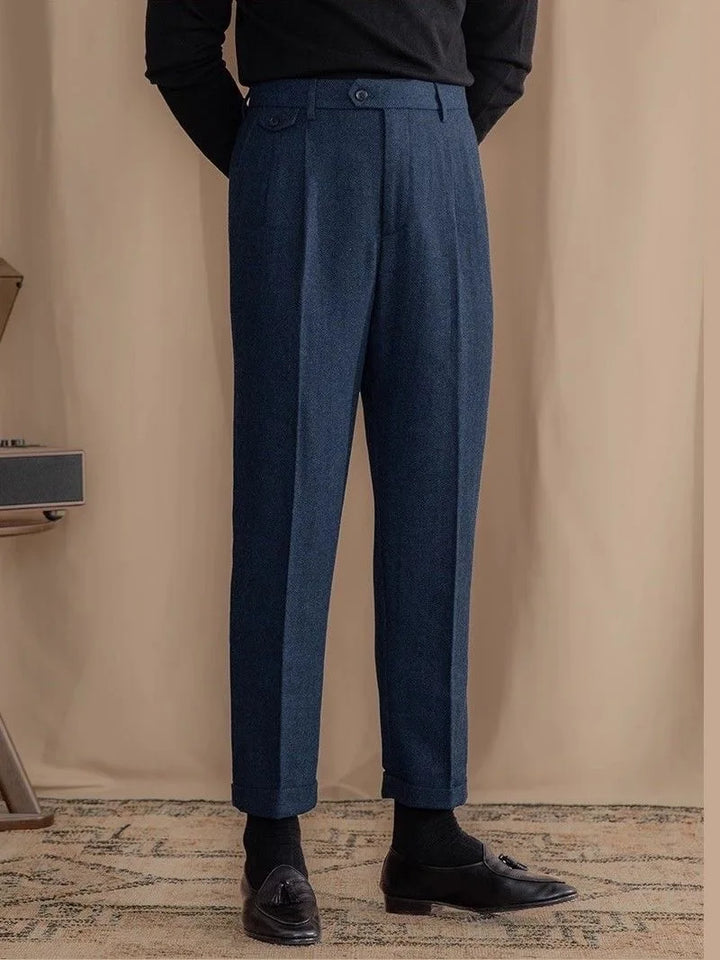 Herringbone Wool Trousers