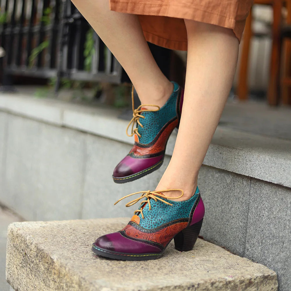 Paisley Patchwork Brogue Pumps