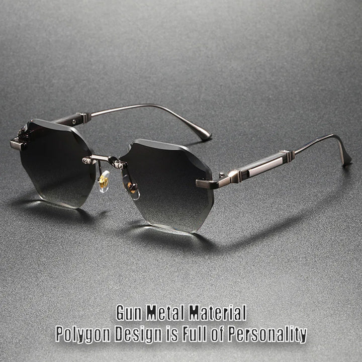 Sfaccettato Rimless Polygon Sunglasses