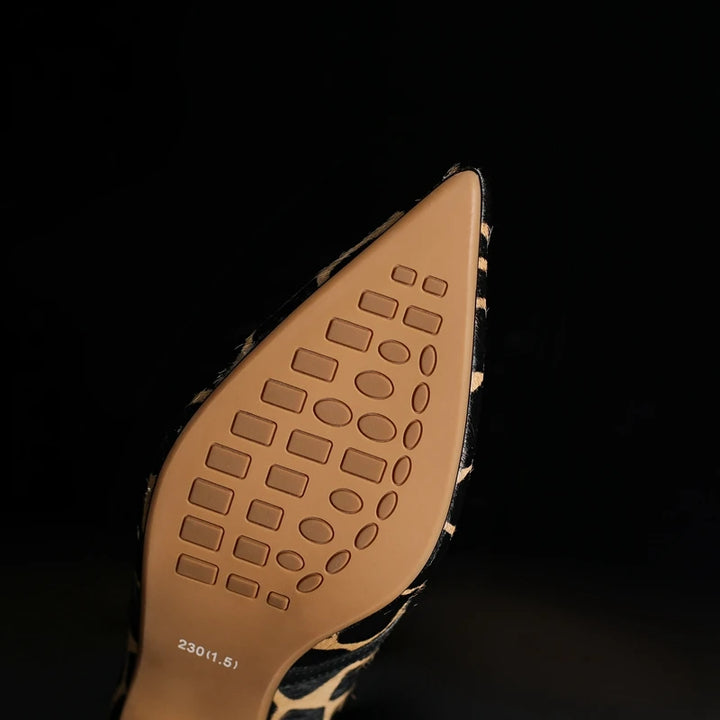 Criniera Sculpted-Heel Horsehair Pumps