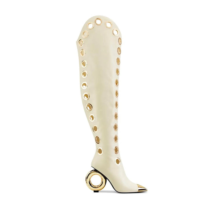 Occhiello Grommet Knee-High Boots