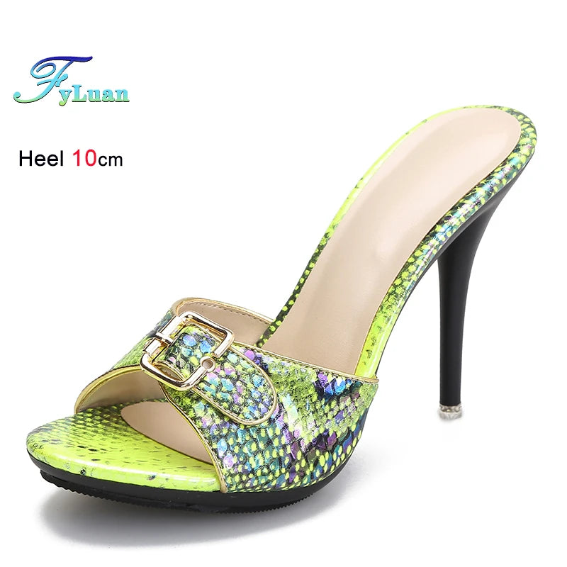 Scintilla Buckle Stiletto Mules