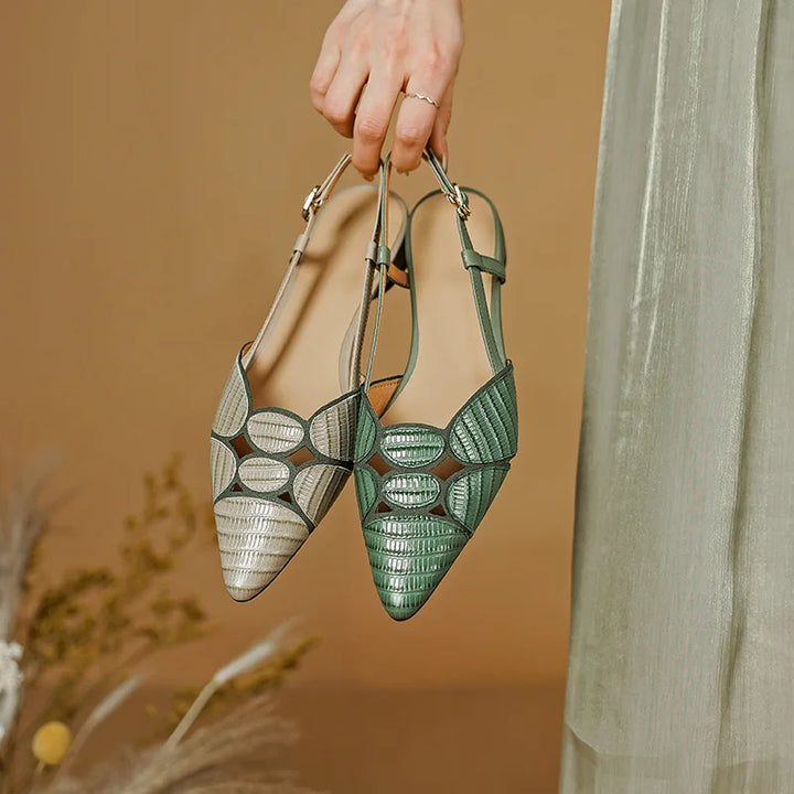 Petalo Leather Slingbacks