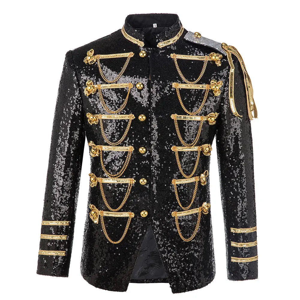 Tamburino Chain-Front Sequin Blazer