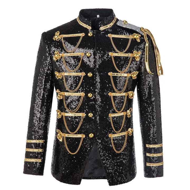 Tamburino Chain-Front Sequin Blazer