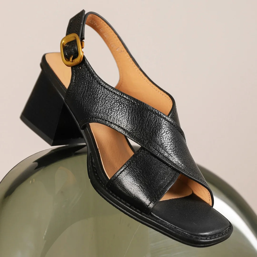 Vittoria Leather Cross Heels