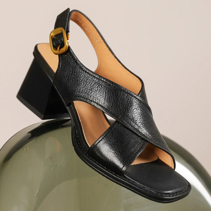 Vittoria Leather Cross Heels