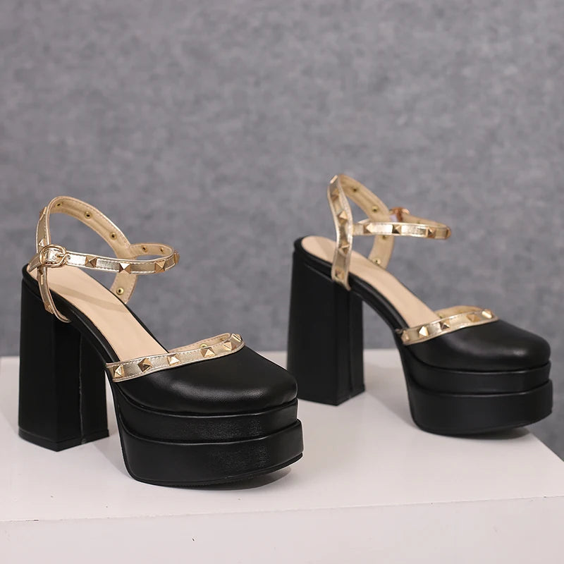 Lacera Stud Platform Heels