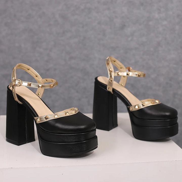 Lacera Stud Platform Heels