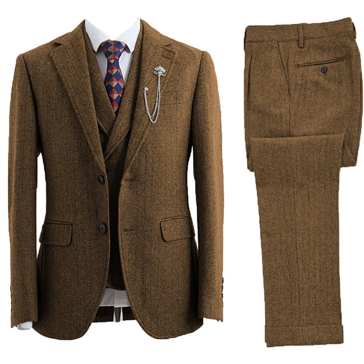 Lisca Herringbone Three-Piece Suit