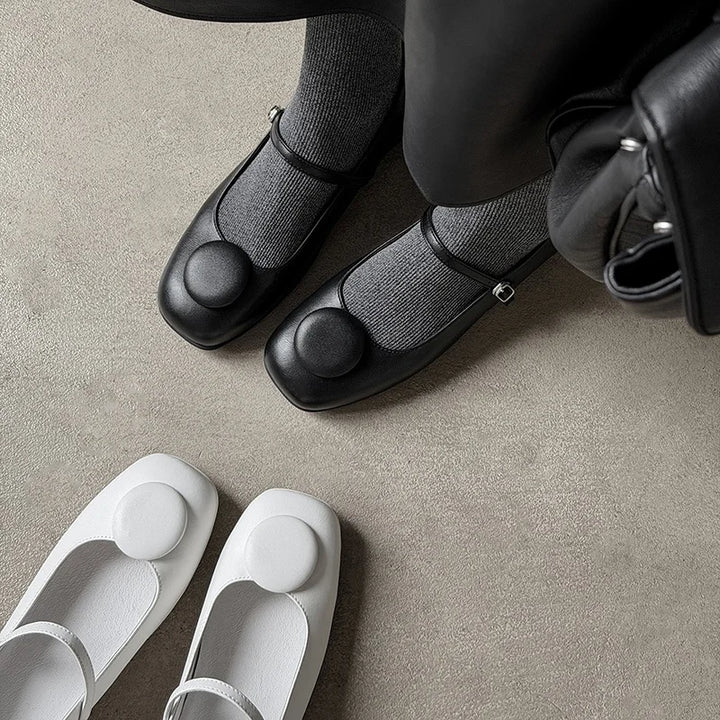 Bottoni Moda Strap Flats