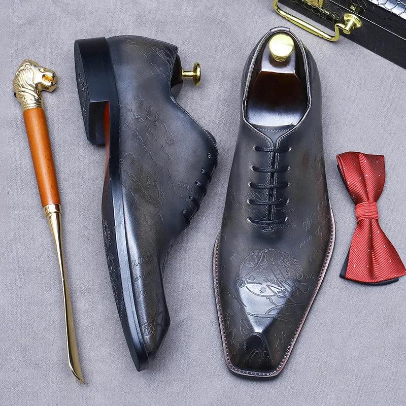 Stemma Engraved Oxford Shoes
