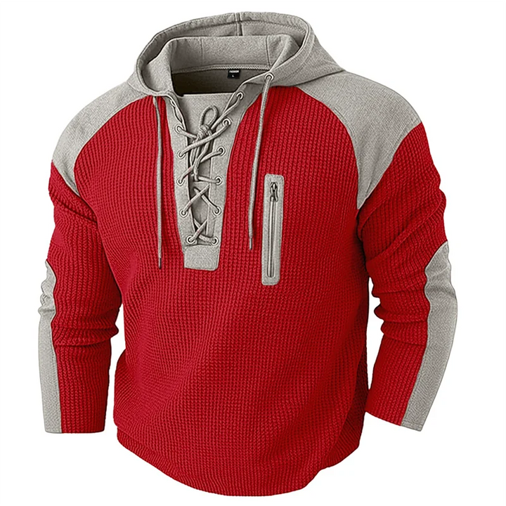 Corda Lace-Up Waffle Hoodie