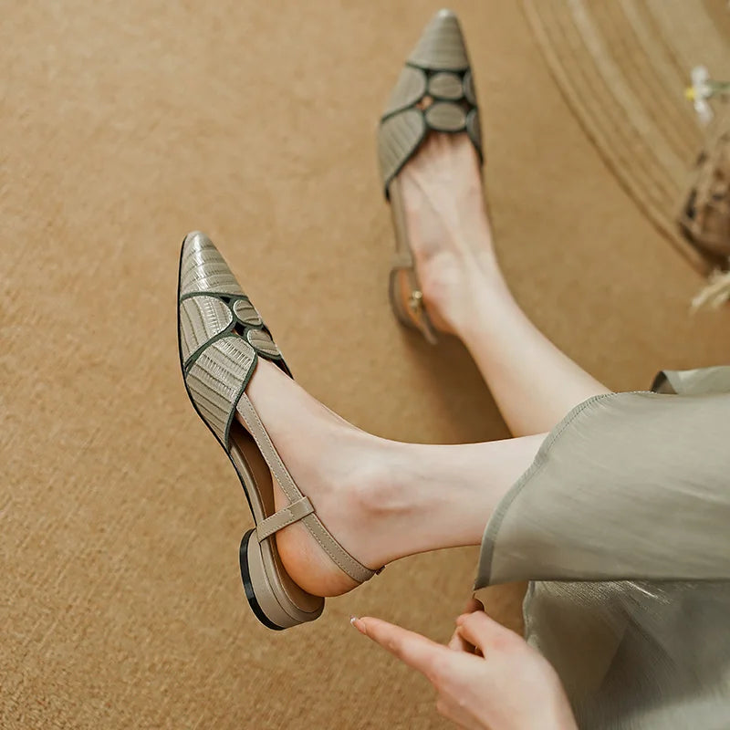 Petalo Leather Slingbacks