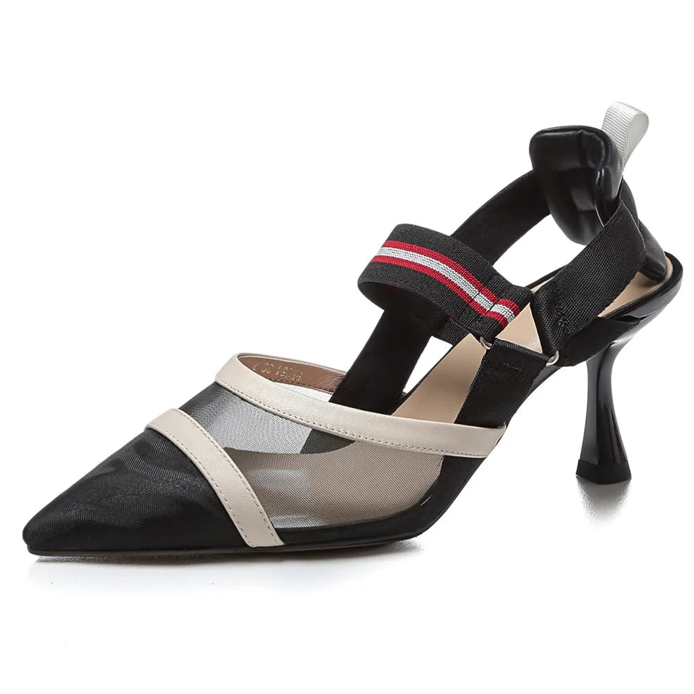 Retina Mesh Slingback Heels