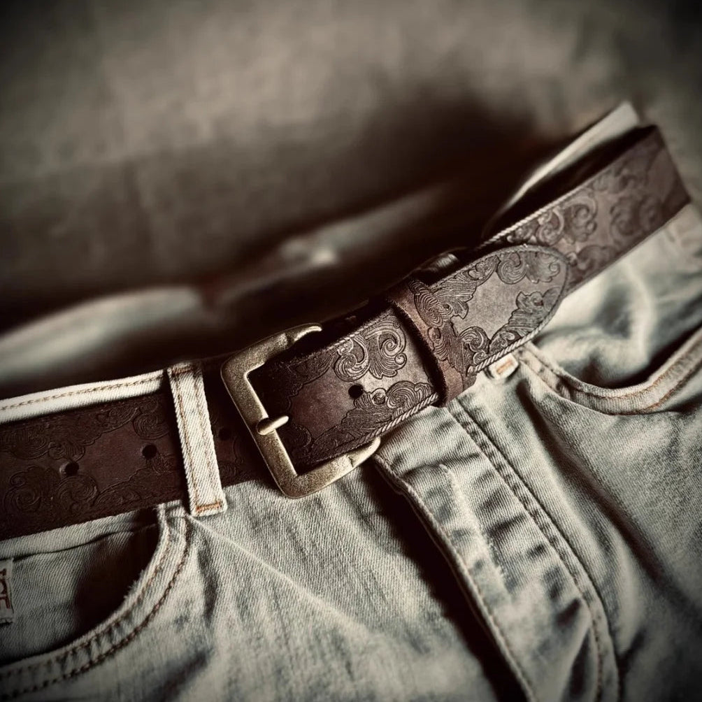 Dakota Carved Leather Belt