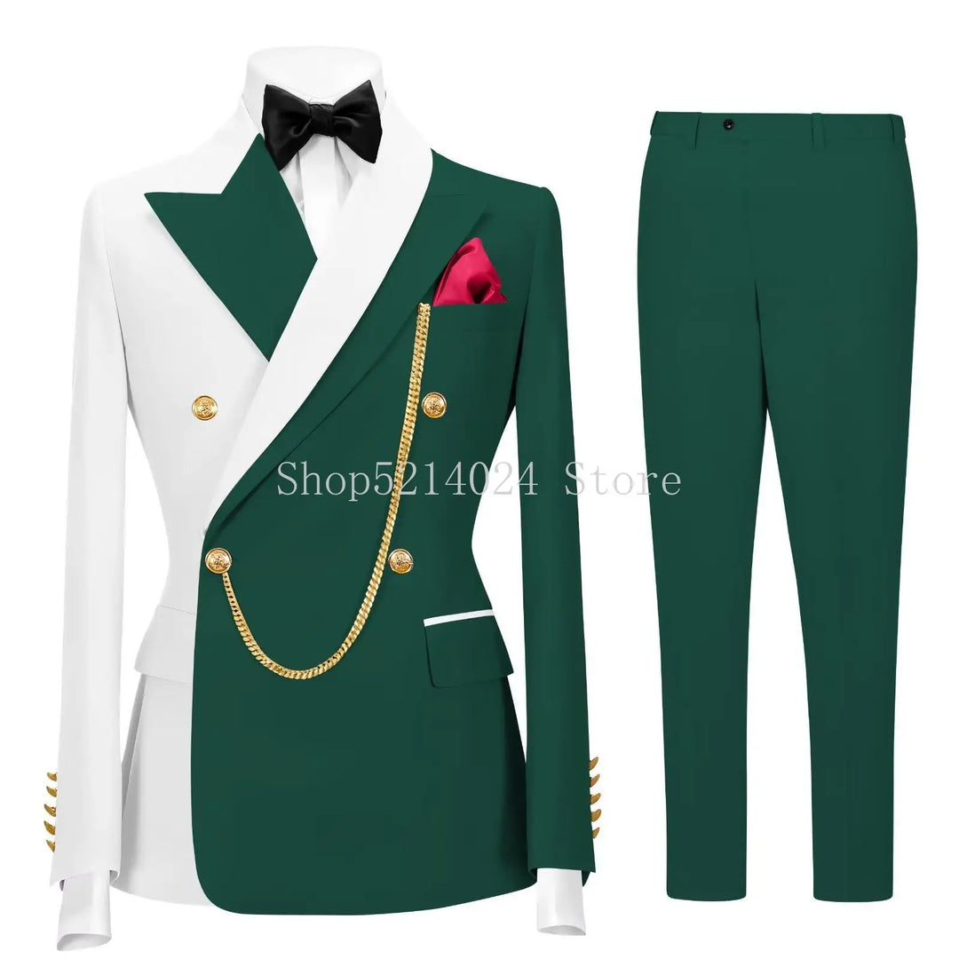Cavaliere Chain Double-Breasted Tuxedo