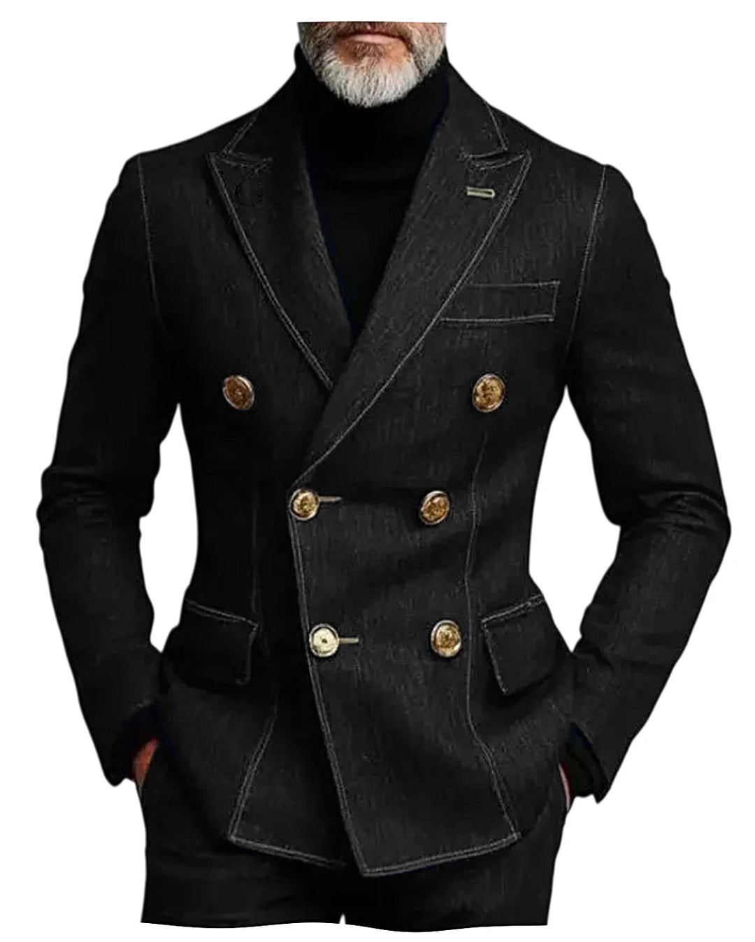 Ammiraglio Double-Breasted Denim Blazer