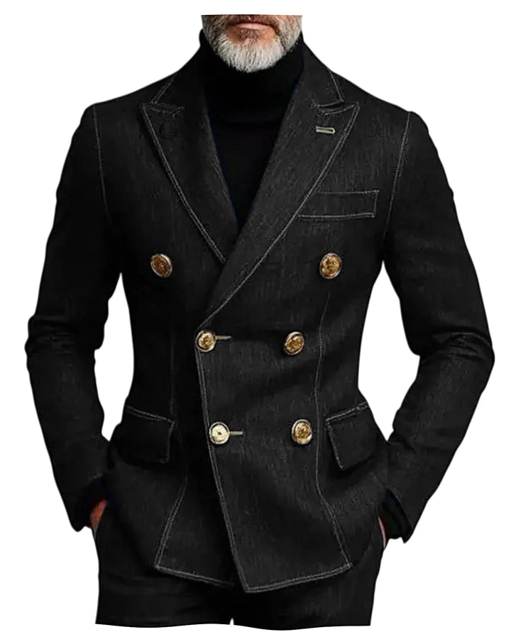 Ammiraglio Double-Breasted Denim Blazer