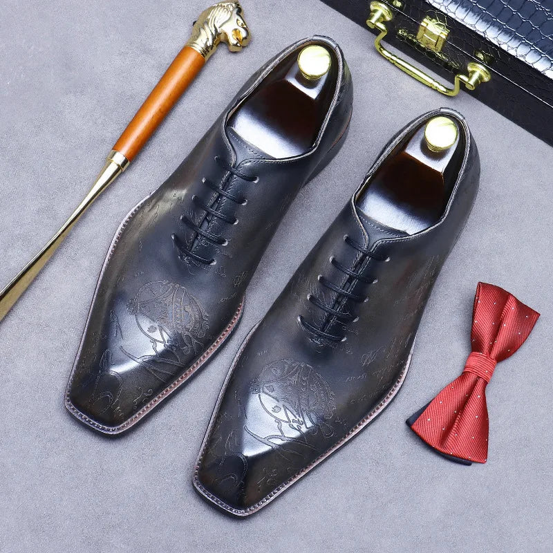 Stemma Engraved Oxford Shoes