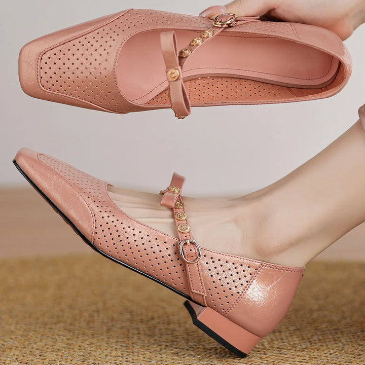 Contessa Aircut Leather Flats