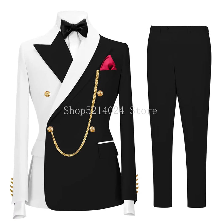 Cavaliere Chain Double-Breasted Tuxedo