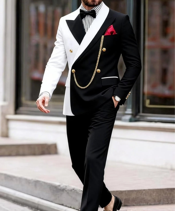 Cavaliere Chain Double-Breasted Tuxedo