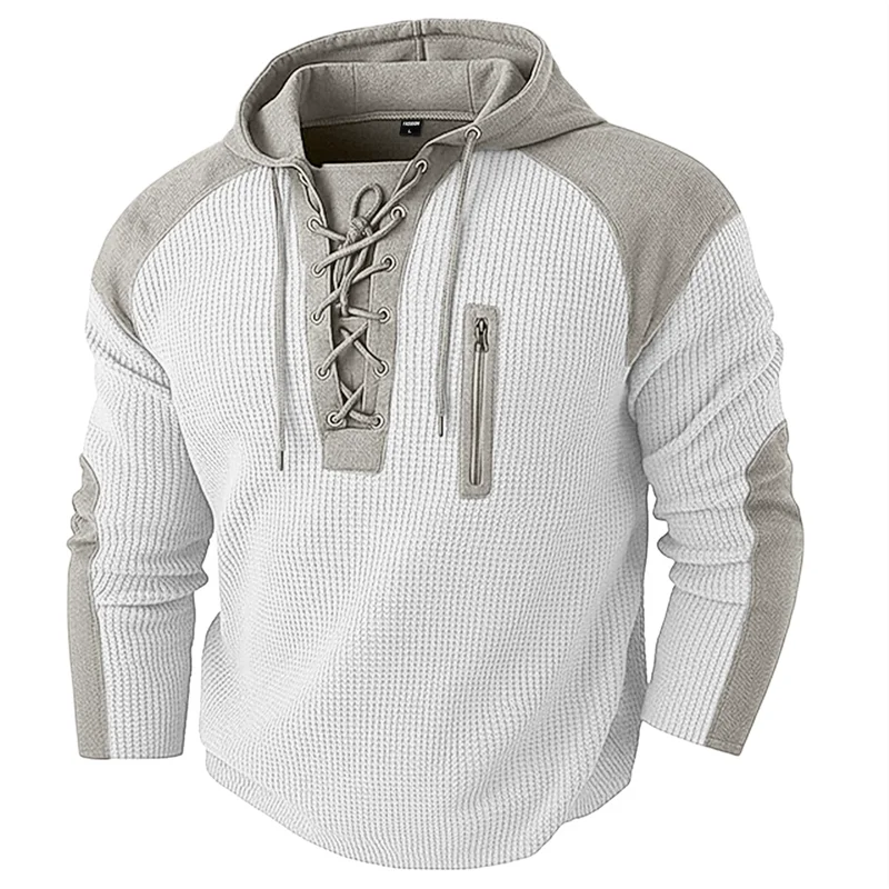 Corda Lace-Up Waffle Hoodie