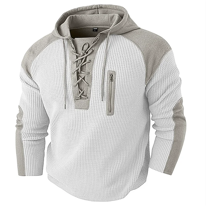 Corda Lace-Up Waffle Hoodie
