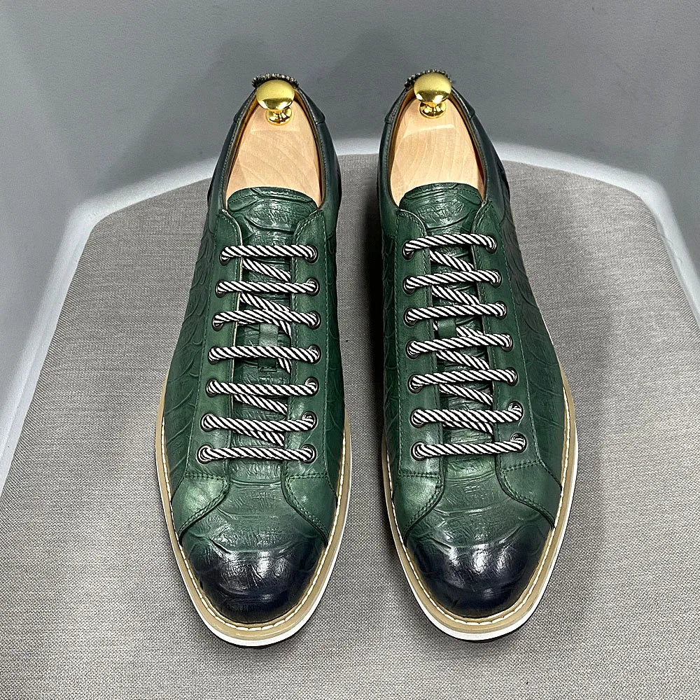 Coccodrino Croc-Embossed Leather Sneakers