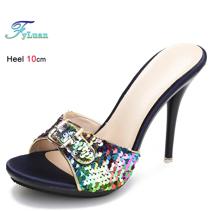 Scintilla Buckle Stiletto Mules
