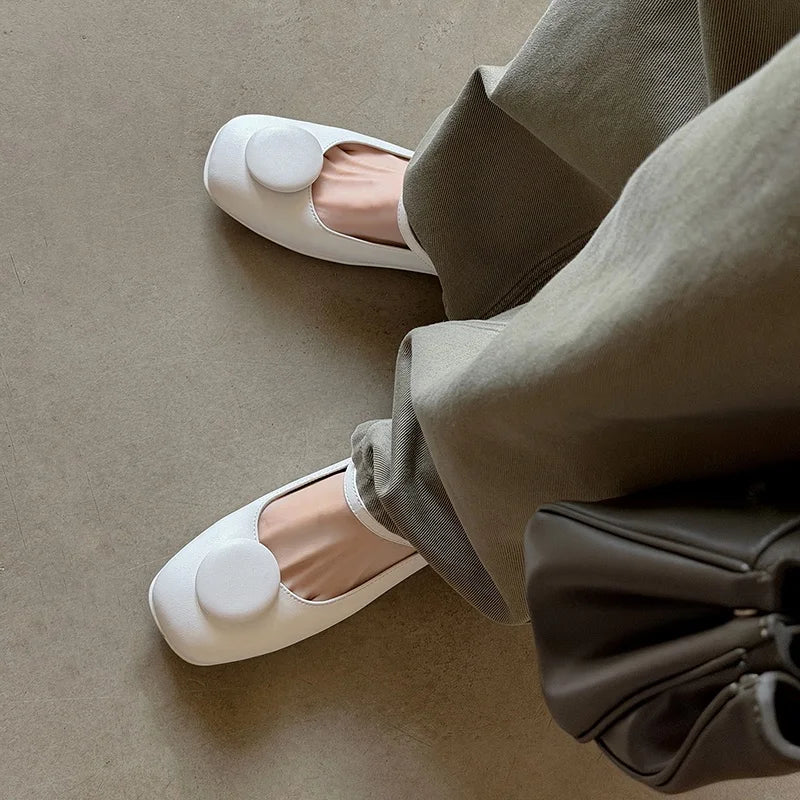 Bottoni Moda Strap Flats