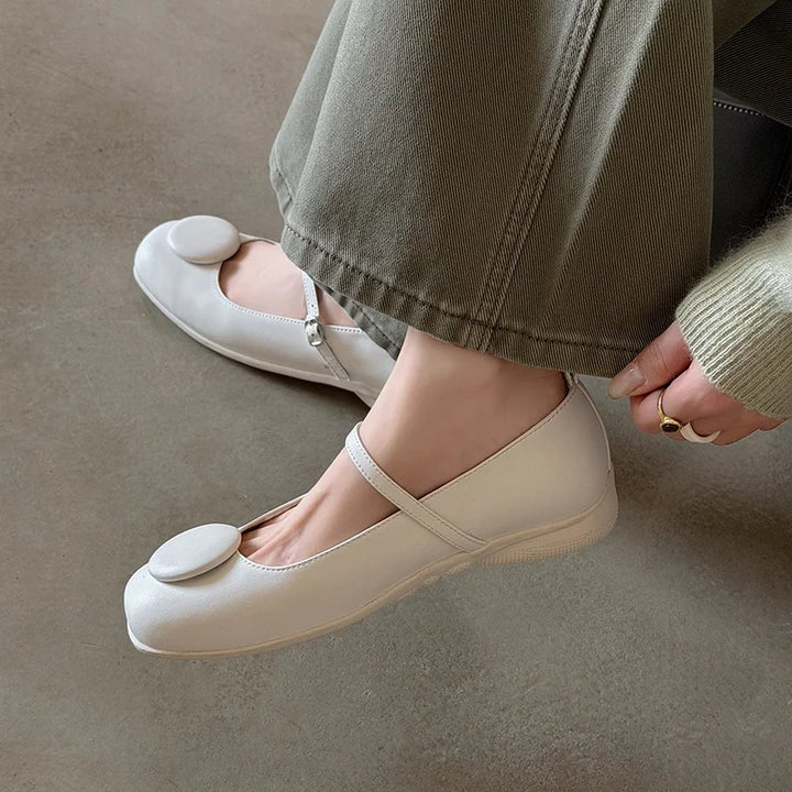 Bottoni Moda Strap Flats