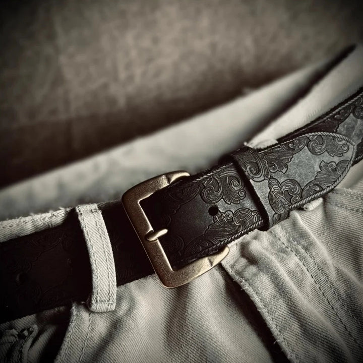 Dakota Carved Leather Belt