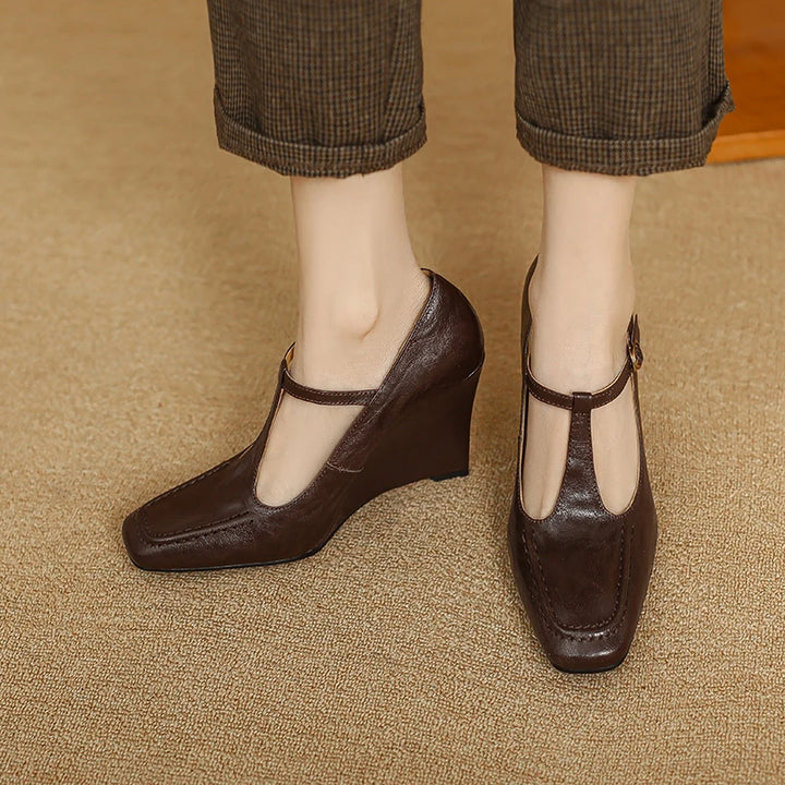 Cortigiana T-Strap Wedge Pumps