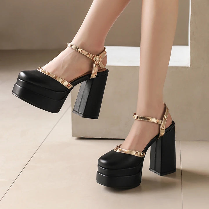 Lacera Stud Platform Heels