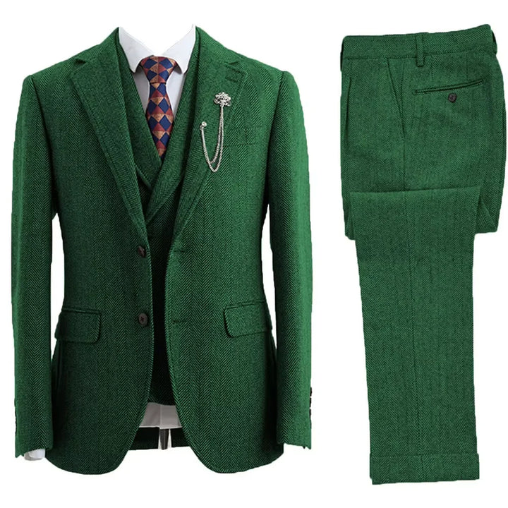 Lisca Herringbone Three-Piece Suit