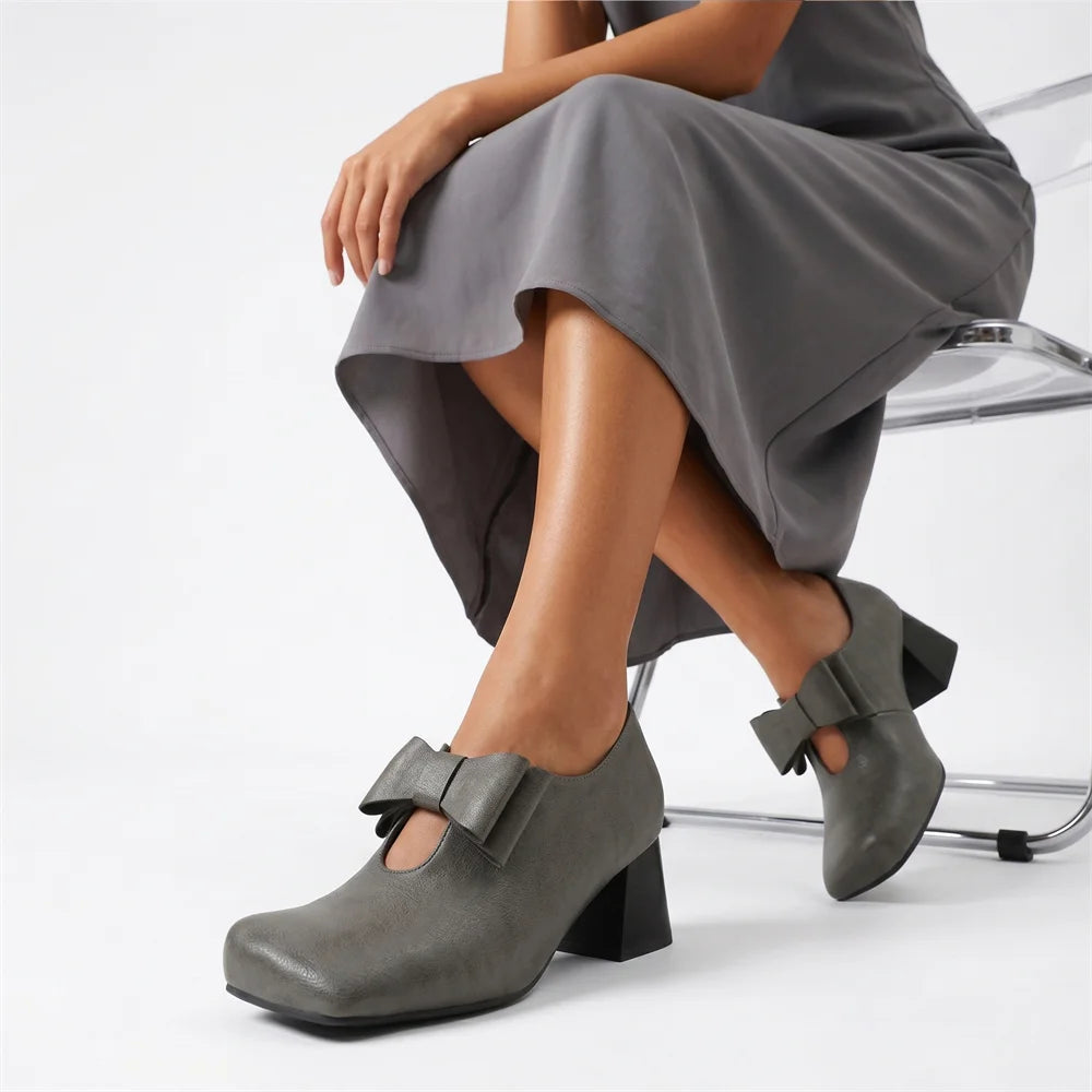 Vezzosa Bow Square-Toe Mary Janes