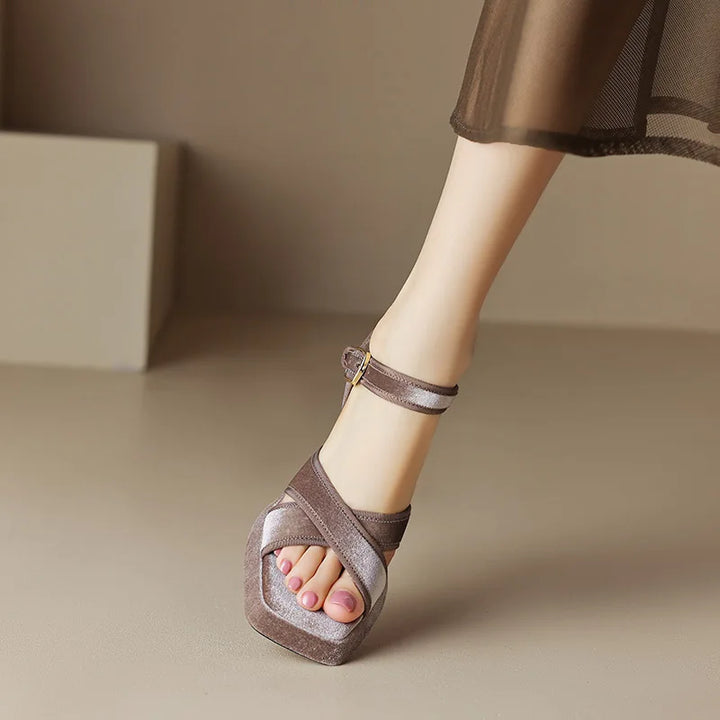 Velluta Cross-Band Platform Sandals
