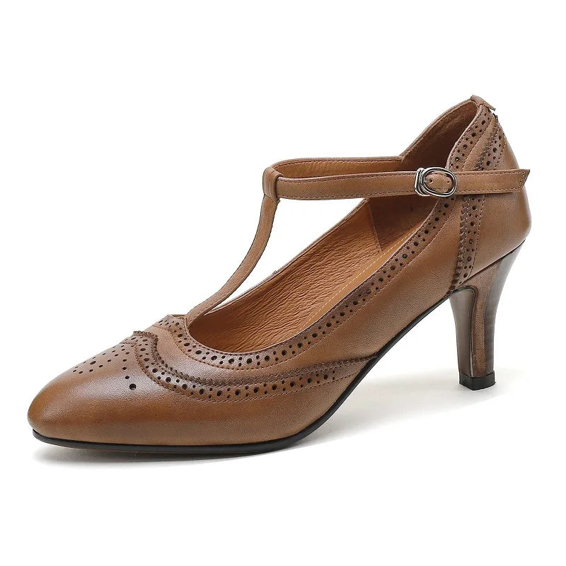 Mirella Vintage Leather Pumps