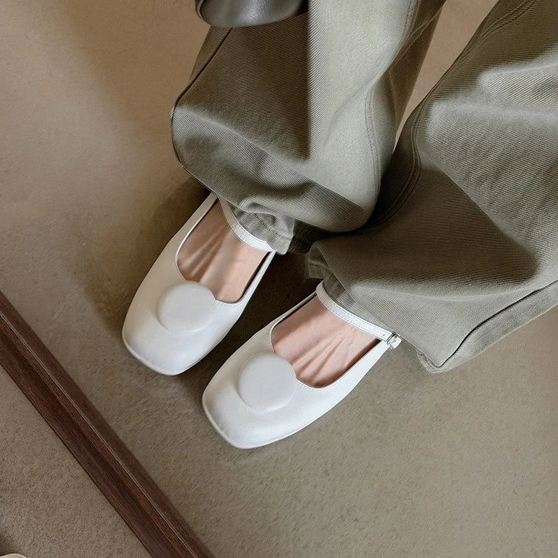 Bottoni Moda Strap Flats