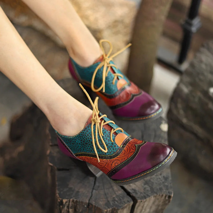 Paisley Patchwork Brogue Pumps